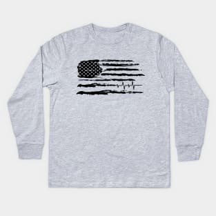 distressed flag medical sinus rhythm Kids Long Sleeve T-Shirt